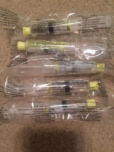 Sealed Pre-Filled Heparin Lock Syringe Flush 5ml  - Lot of 5