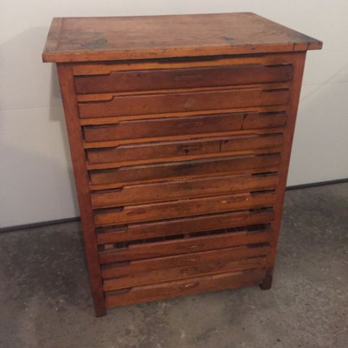 Vtg Letterpress Printers Type Cabinet 12 Drawers