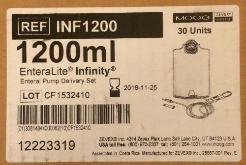 EnteraLite Infinity 1200ml Feeding Bags for Enteral Pump (30Count) Case