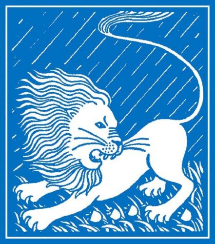30 Custom Vintage Blue Lion Art Personalized Address Labels