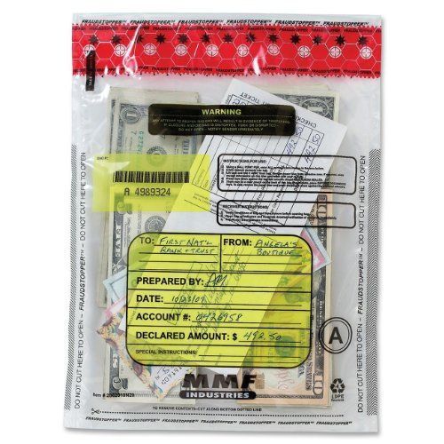 Mmf industries fraudstopper tamper-evident deposit bags  2.5 mm  9 x 12 inches for sale