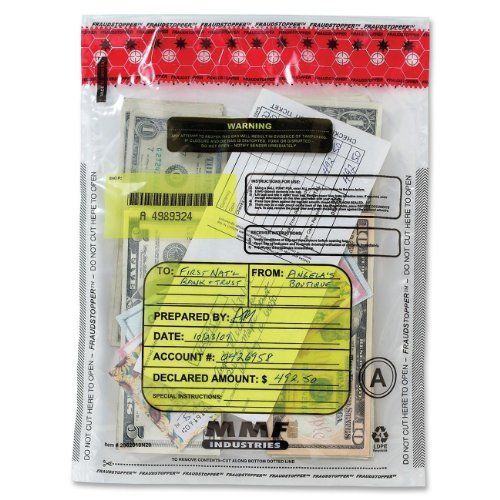 MMF Industries FraudStopper Tamper-Evident Deposit Bags  2.5 mm  9 x 12 Inches