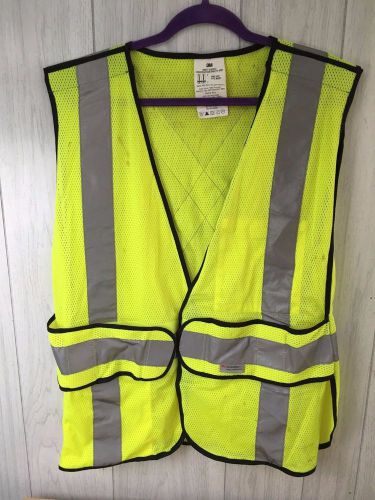 3M Construction Safety Vest, One Size Fits Most, Yellow, Reflective, Class 2