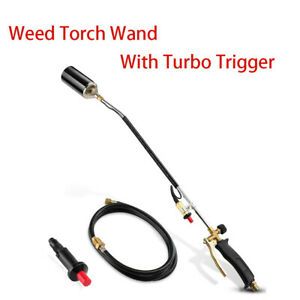 Weed Burner Weed Wand Weed Torch with Trigger Turbo Brass Valve  6.5 ft Hose