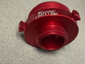 KOCHEK 2.5&#034; NH - 1.5&#034; NH ROCKER LUG DOUBLE MALE ADAPTER, FIRE ENGINE RED, NEW