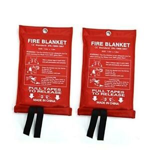 2Pack Fire Blanket for Emergency Survival,  Fiberglass Fire Emergency Blanket