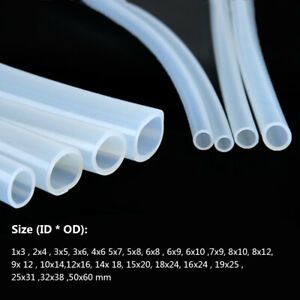Clear Silicone Rubber Hose Tubing High Temp Food Grade Siphon Hose ID 1mm - 50mm