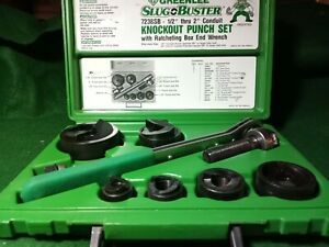 GreenLee 7238SB Slugbuster Knockout Punch Set Wrench Driver 1/2&#034; - 2&#034; W/ Case