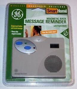 GE Message Reminder Recorder w/ Digital Clock LED Flashing Light Magnetic Back