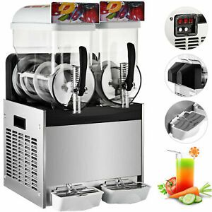 30L Commercial Frozen Drink Slush Slushy Making Machine Smoothie Ice Maker 2x15L