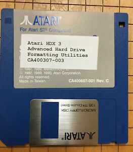 Atari ST HDX 3.0 Hard Drive Formating Software 3.5&#034; disk