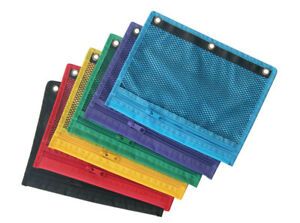 School Smart Mesh Zippered Binder Pocket for Three Ring Binders, 10 x 7-1/2