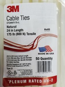 3M Cable Ties 2 Feet (24 inch) / 175 lb (800 N) Tensile - Natural / CT24NT175-L