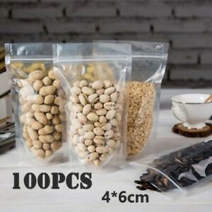 100pcs Bags Clear Poly Plastic Grip Seal Resealable Zip Lock Baggies For Jewelry