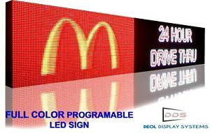 WiFi 25&#034;x 63&#034; FULL COLOR 10MM PROGRAMMABLE LED DIGITAL IMAGE  TEXT BUSINESS SIGN