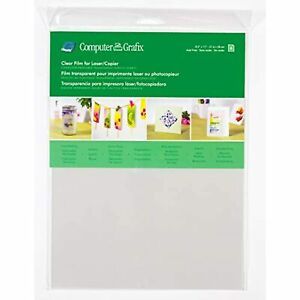 Computer Grafix Laser Film – 8.5 x 11”, Clear, Pack of 6 –Printable Film for