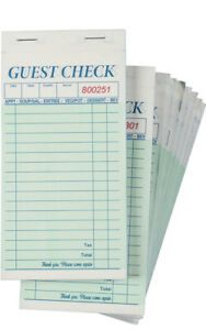 10-Pack Restaurant Guest Check Pads - 50 Sheets &amp; 50 Carbon Copies Each, 3.4x7&#034;