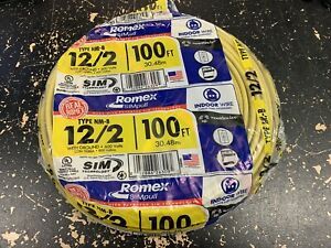 Romex SIMpull 100-ft  NM-B 12/2 Solid Non-Metallic Wire - 600V - w/ Ground -New!