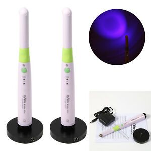 2 Dental Cordless Curing Light Wireless Curing Lamp 1200mW 360 Rotate w*+
