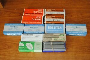 Vintage Lot Variety Bostitch Ace Swingline Staples 12 Boxes Full Partial Chisel