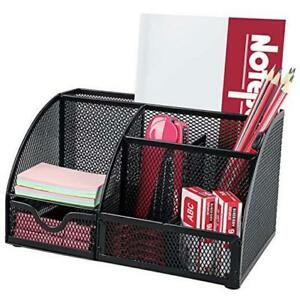 Mesh Desk Organizer Multifunctional Desktop Organizer Office Supplies Holder