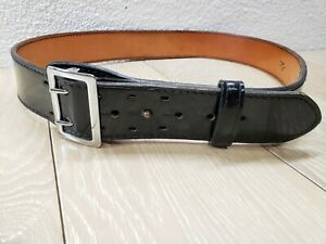 Dutyman 1031 Full Grain Leather Belt Sz 46 Leather Belt Police Style Black Gloss