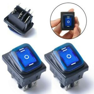 Supplies Rocker Switch 16A 2PCS 3 Position Blue LED Boat Car Electrical