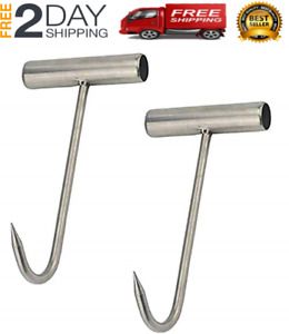 TIHOOD 2 ganchos en T de acero inoxidable con mango en T para cocina