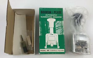 Vintage Boorum &amp; Pease Automatic Numbering Machine Model 188 6 Wheels 7 Actions