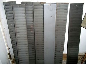 Vintage TIME CARD RACK Industrial 25 Slot Holder Dark Gray Steel Wall Mount-EUC