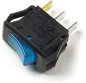 Grote 82-1904 Rocker, On/Off, Glow, 20 Amp, Blue