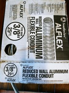 Southwire Alflex Reduced Wall Aluminum Flexible Conduit 3/8&#034;x 25&#039;