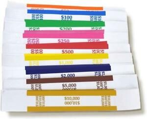 Currency Straps 450 Assorted Bill Wrappers Money Bands To Organize Bills NEW