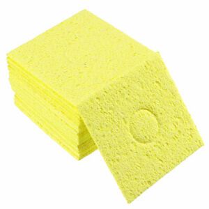 Soldering Sponge 56x56x2.2mm for Iron Tips Cleaner, Square Yellow 20pcs