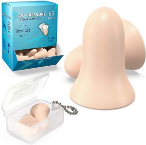 Ultra Soft Foam Earplugs 65 Pair - 32dB Highest NRR, Comfortable Low Pressure Fo