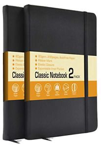 LYTek Classic Notebook Journals, 2 Pack 5.25&#034;x8.25&#034; Ruled Hardcover Leather and