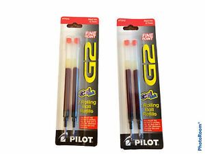4Refills: 77242 Pilot G2 Gel Rollerball Pen Refill, Fine 0.7mm Red Ink (2PackX2)