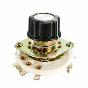 1P8T 1 Pole 8 Throw 1Deck Band Channel Rotary Switch Selector with Plastic Knob