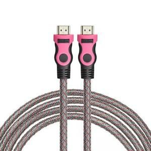 2pcs HDMI to HDMI Cable,5 Feet/1.5M,Male to Male Braided HDMI Cord Pink