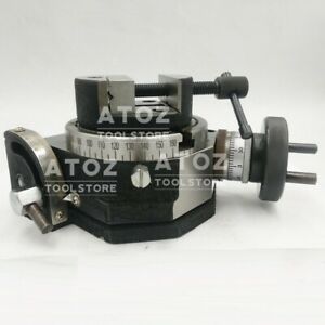 3 Slots Rotary Table 4&#034; / 100mm Tilting Model + 80mm Round Vice Atoz