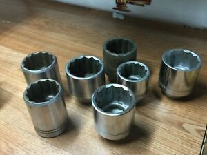 LOT OF SOCKETS 1 13/16 , 2 1/16 , 2 3/16 , 2 1/4 , 2 , 1 7/8 , 2 1/8 &#034;