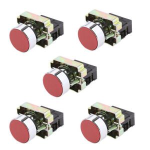 5Pack XB2-BA42 Red Sign Ignition Momentary Push Button Switcher 1 NC 22mm