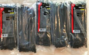 100 BLACK ZIP TIES GARDNER BENDER 8&#034; HEAVY DUTY DOUBLE LOCK CABLE UV GARDEN DIY