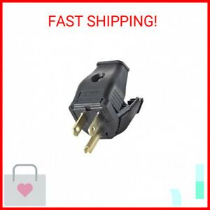 Leviton 3W101-E 2-Pole, 3 Wire Grounding Plug, Black
