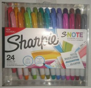 Sharpie S-Note Creative Markers, Highlighters, Assorted Colors, Chisel Tip, 24pk