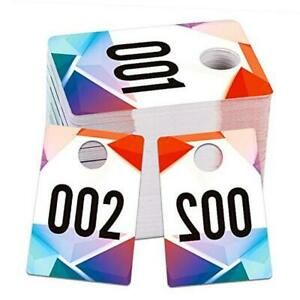 Live Number Tags,001-100,1.7&#034;x 2.5&#034; Number Tags for Live Sales,Reusable