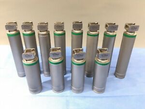Lot of 12 SunMed Greenline Laryngoscope Stainless Steel Textures Handles W/ Bulb
