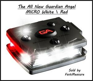 Guardian Angel MICRO DOG Walking Safety Light  - WHITE\RED Pattern - Brand New