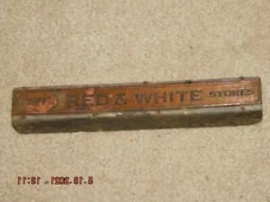ORIGINAL VINTAGE THE RED &amp; WHITE STORES LETTERPRESS PRINTING BLOCK