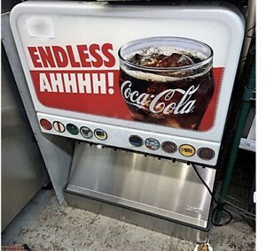 8 Flavor Head Coke a Cola Soda Fountain &amp; Ice Dispenser Counter Top Lancer